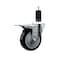 Service Caster 4'' Black Poly Swivel 1-1/4'' Expanding Stem Caster Total Lock Brake SCC-EXTTL20S414-PPUB-BLK-114 - alternate 1